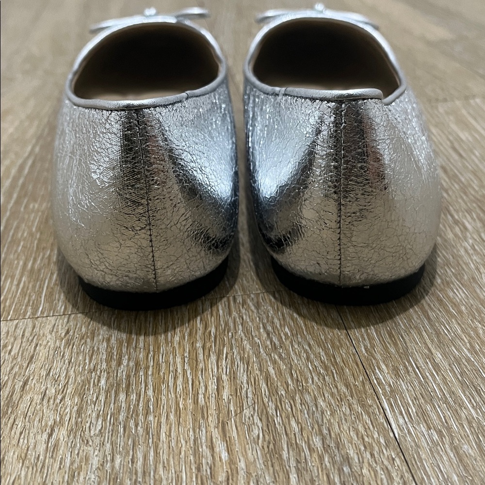 Michael Kors Nori Flex Silver Metallic Square Toe Ballet Flat New size 8.5 - Picture 12 of 13